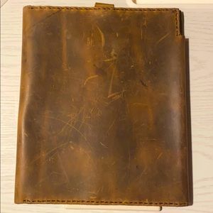 Custom Saddle Brown Leather Fillable Cover